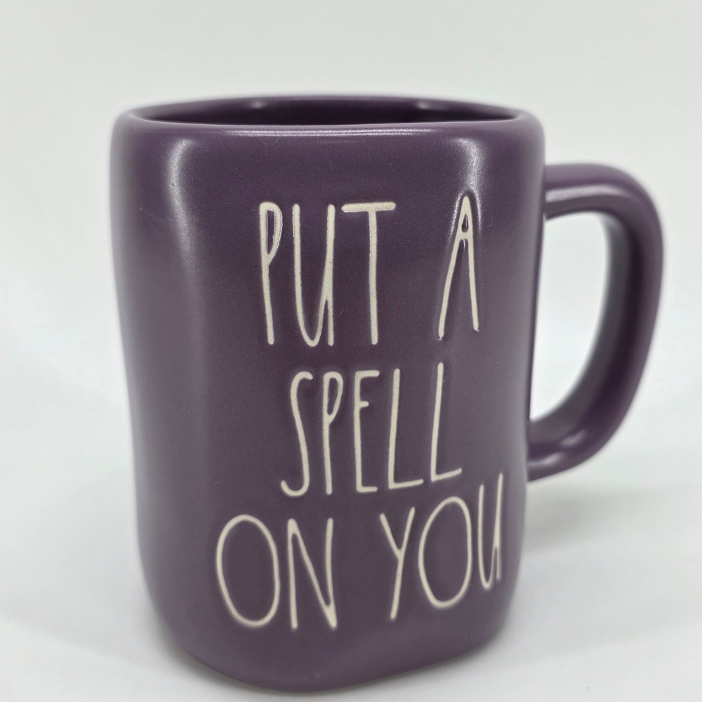 Rae Dunn Mug Put A Spell On You Purple Ceramic Halloween Witch Coffee Cup Magic